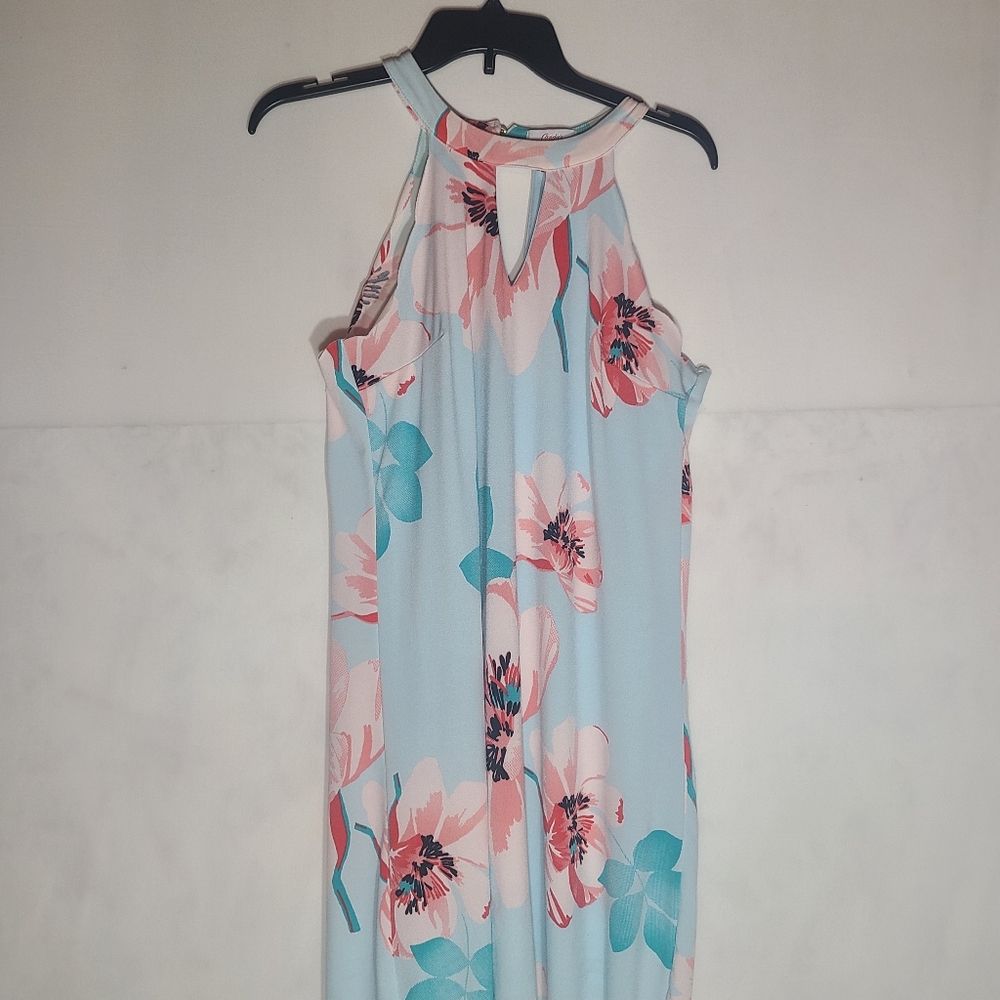 Candies blue dress with a pink floral pattern size medium